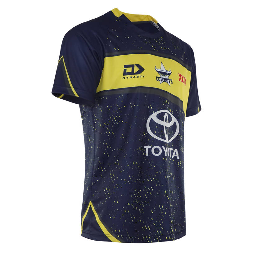 2021 Mens Training Tee - Navy/Yellow2