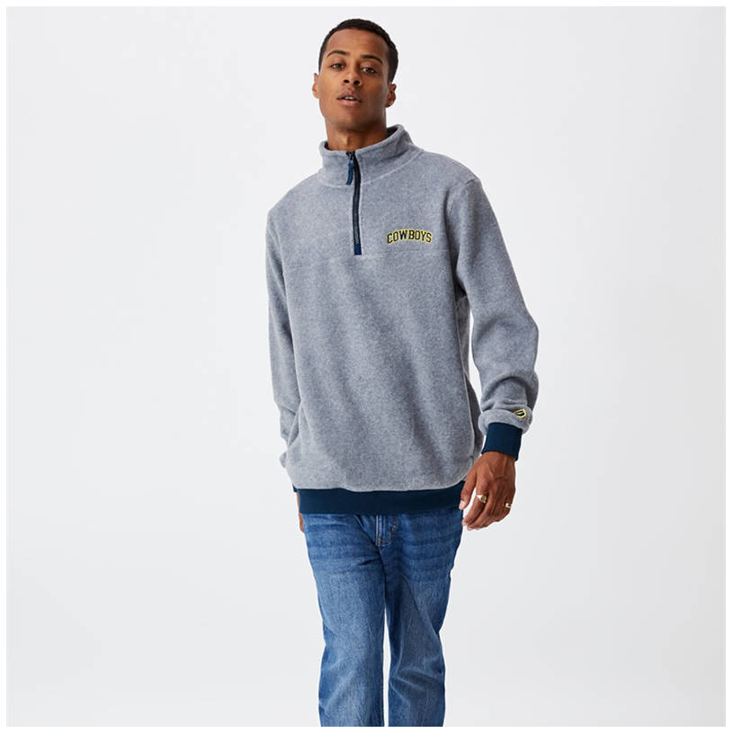 Mens Cotton On Textured 1/4 Zip Jumper0