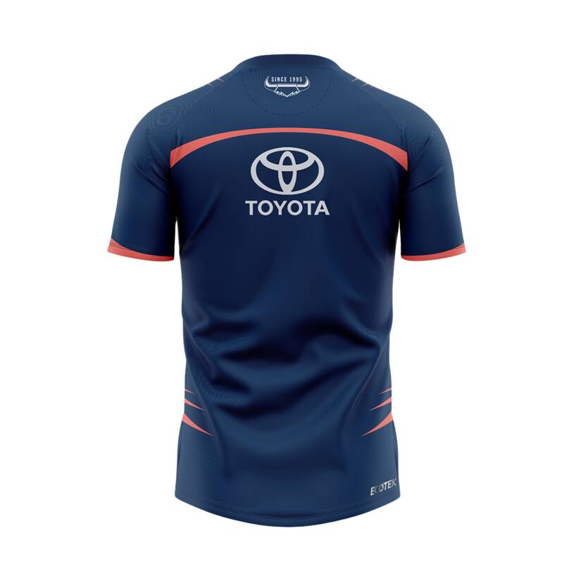 2023 Men's Training Tee - Navy & Coral2