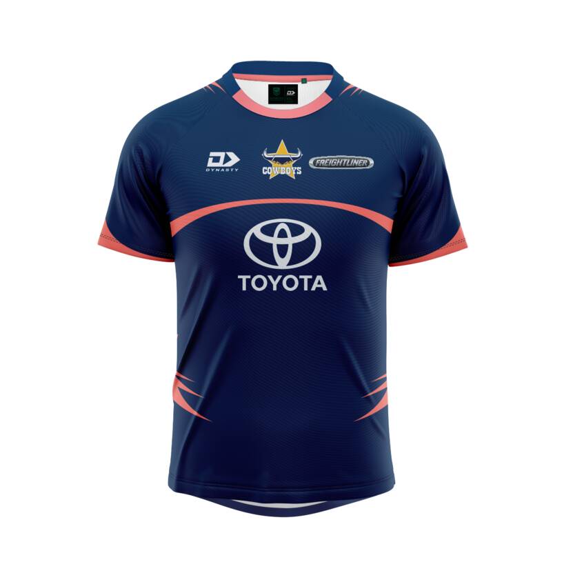 2023 Men's Training Tee - Navy & Coral0
