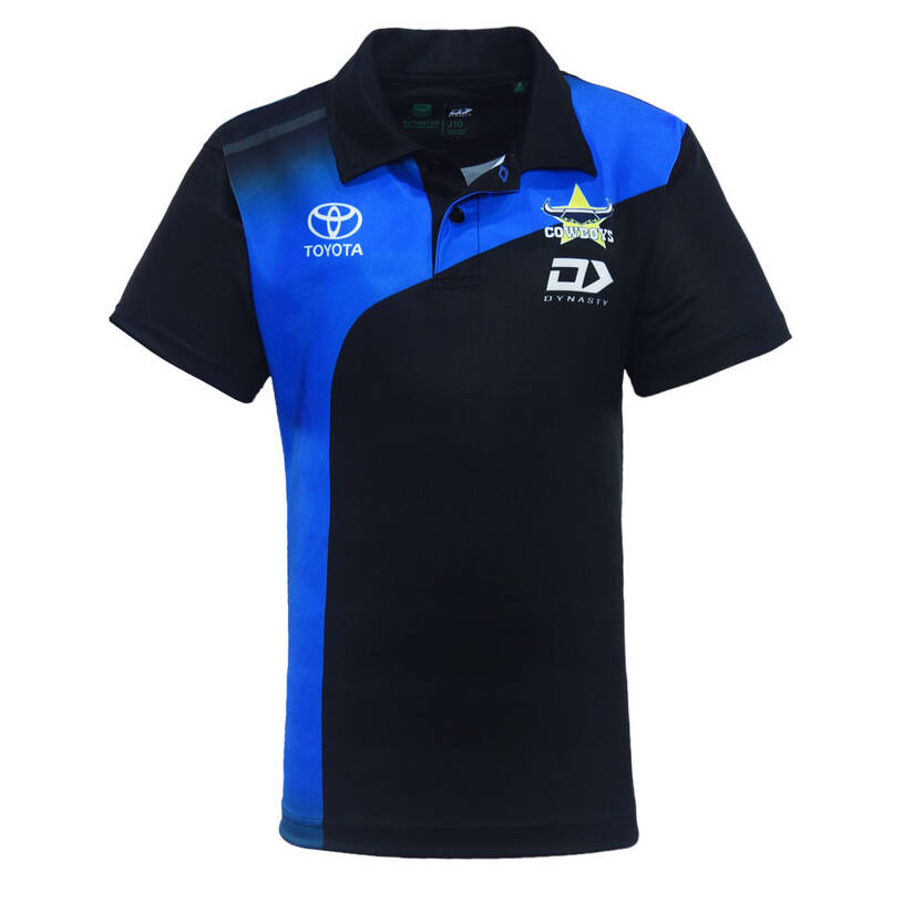 2024 Kids Polo - Black & Electric Blue0