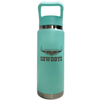Cowboys YETI Rambler 26oz Straw Bottle -  Seafoam0