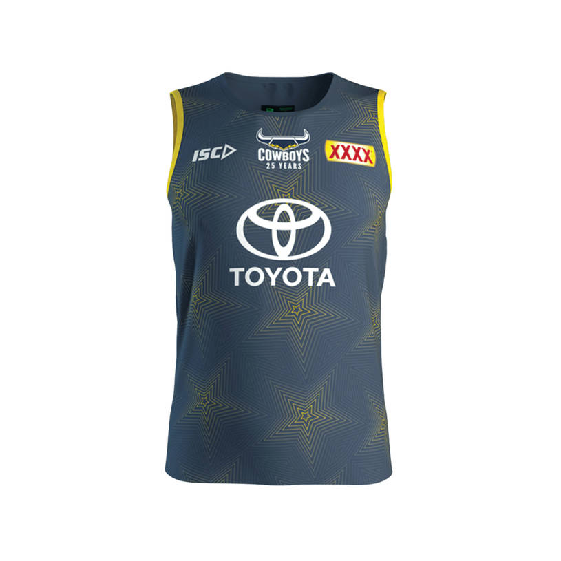 2020 Mens Pre-Season Training Singlet - Steel/Yellow0
