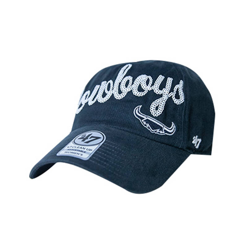 Ladies Navy Sparkle Script Cap0